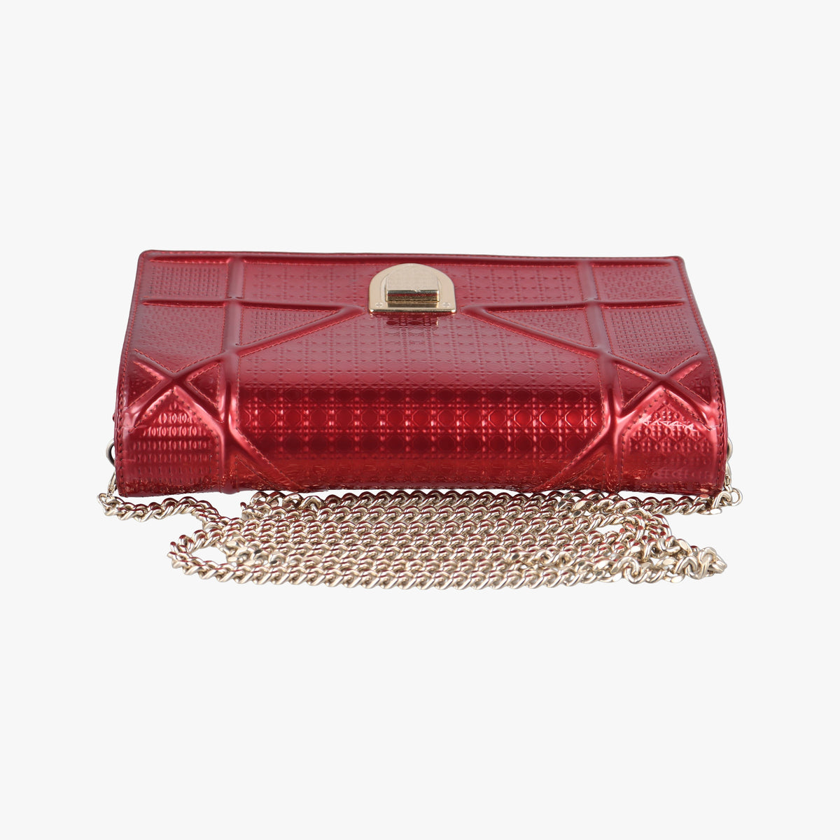 Pre-owned Christian Dior DIORAMA Red Enamel  shoulderbag | stylenewstar