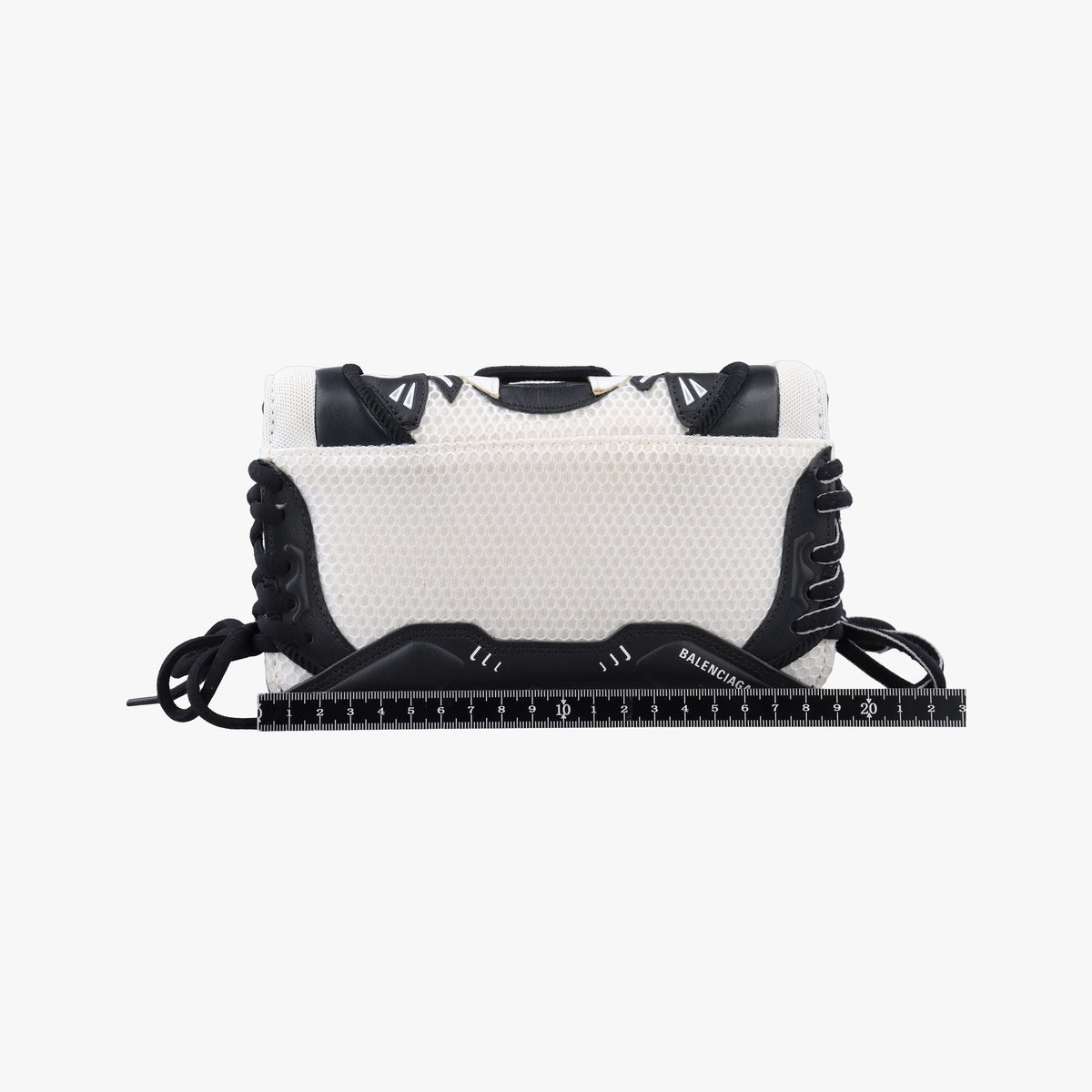 Pre-owned Balenciaga Sneakerhead Black×white fabric  shoulderbag | stylenewstar
