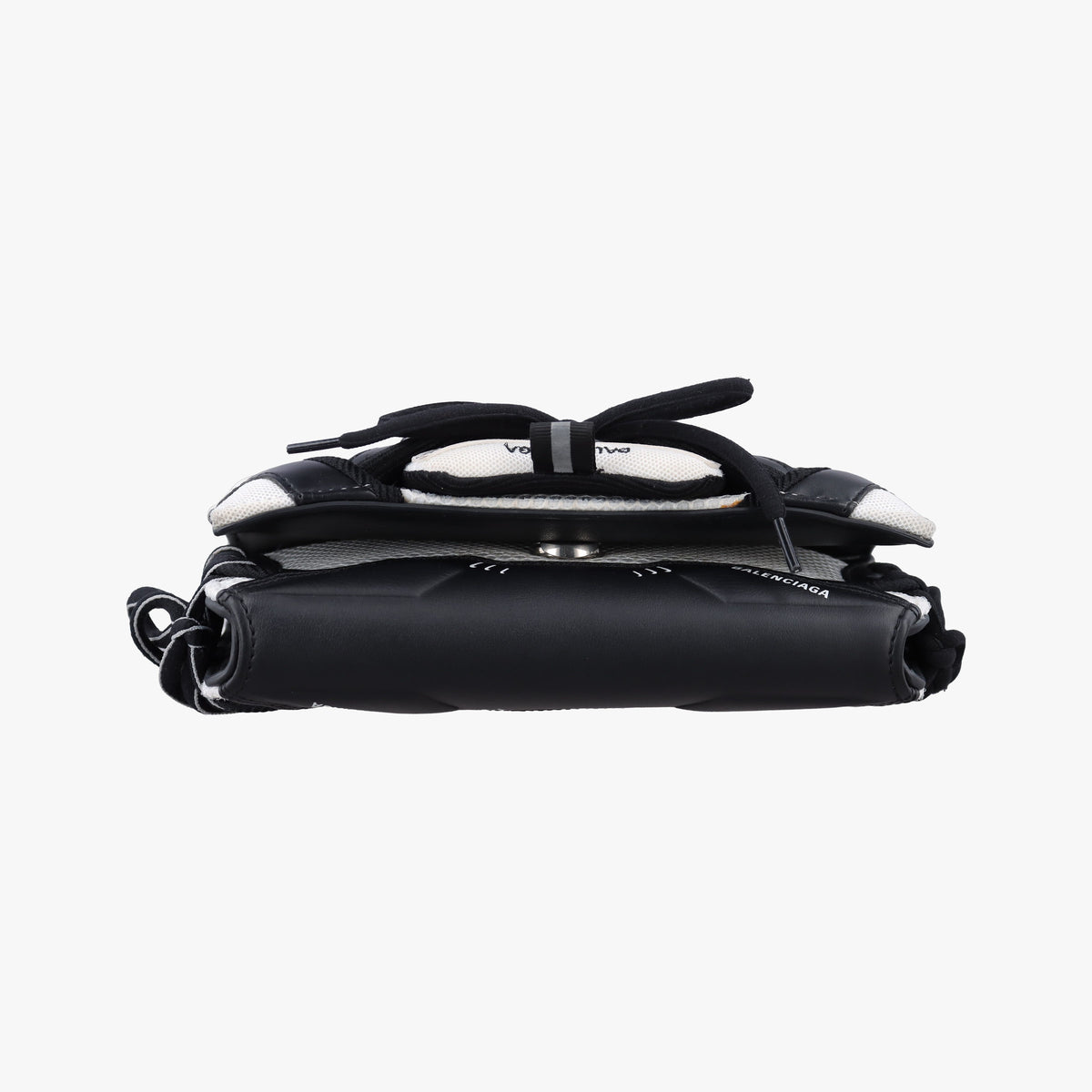 Pre-owned Balenciaga Sneakerhead Black×white fabric  shoulderbag | stylenewstar