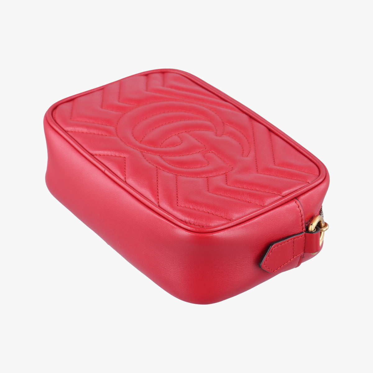 Pre-owned Gucci GG Marmont Red Leather 448065 shoulderbag | stylenewstar