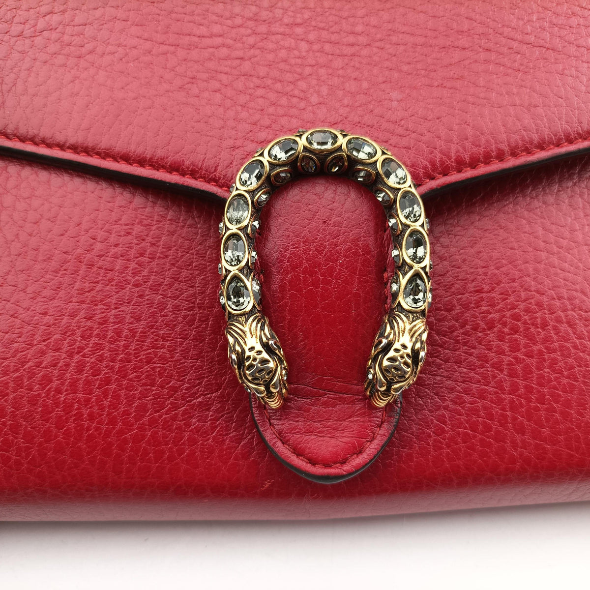 Pre-owned Gucci Dionysus Red Leather 401231 shoulderbag | stylenewstar