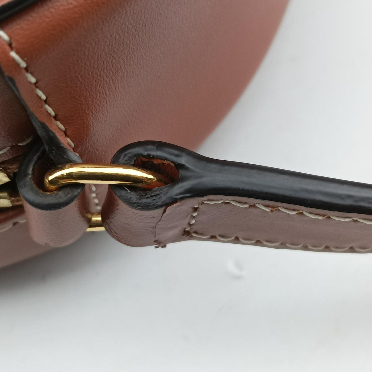 Pre-owned Celine Oval Purse Cuir Triomphe Brown Leather  shoulderbag | stylenewstar