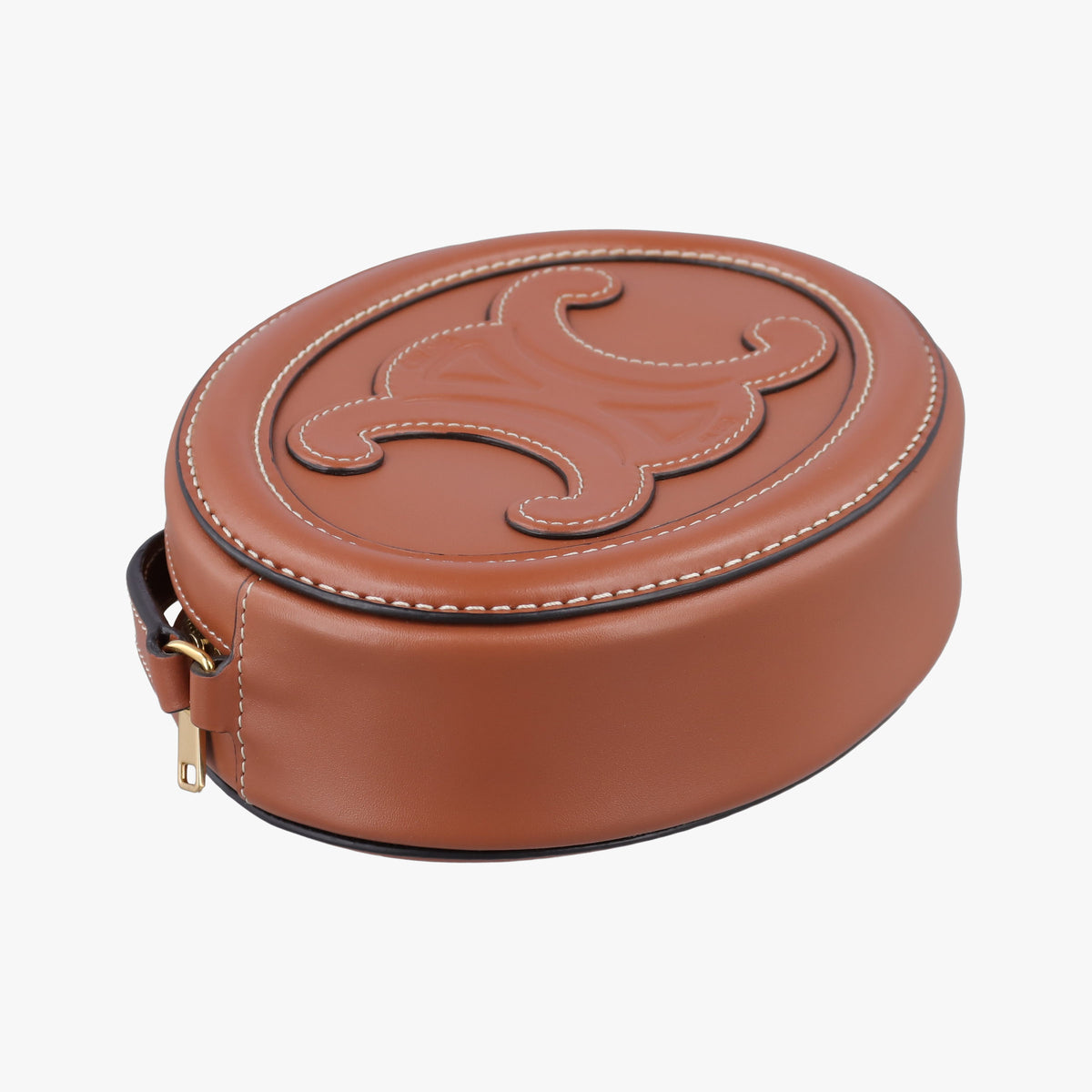 Pre-owned Celine Oval Purse Cuir Triomphe Brown Leather  shoulderbag | stylenewstar