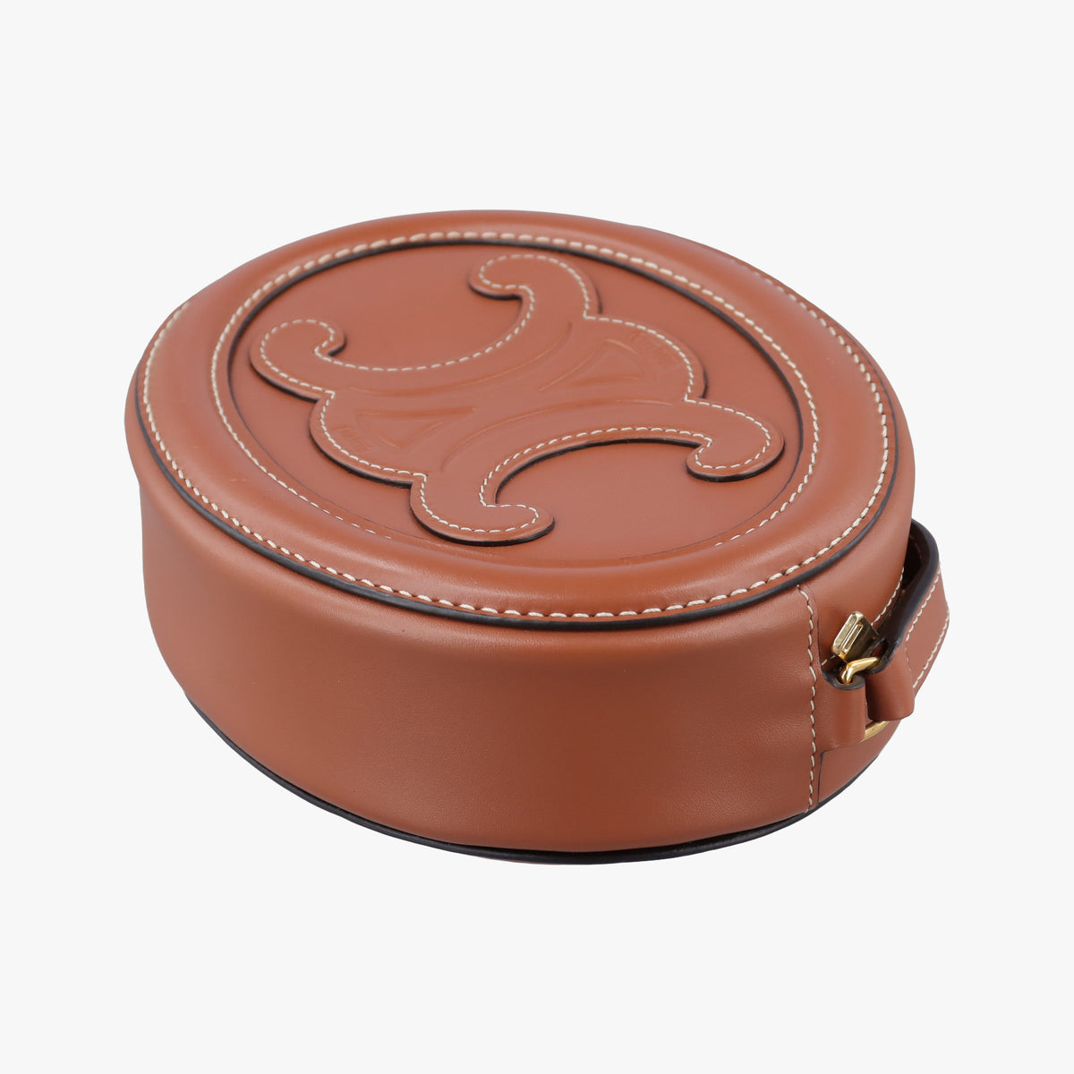 Pre-owned Celine Oval Purse Cuir Triomphe Brown Leather  shoulderbag | stylenewstar