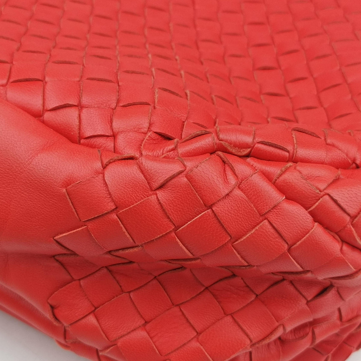 Pre-owned Bottega Veneta CAMPANA Intrecciato Orange lambskin  handbag | stylenewstar