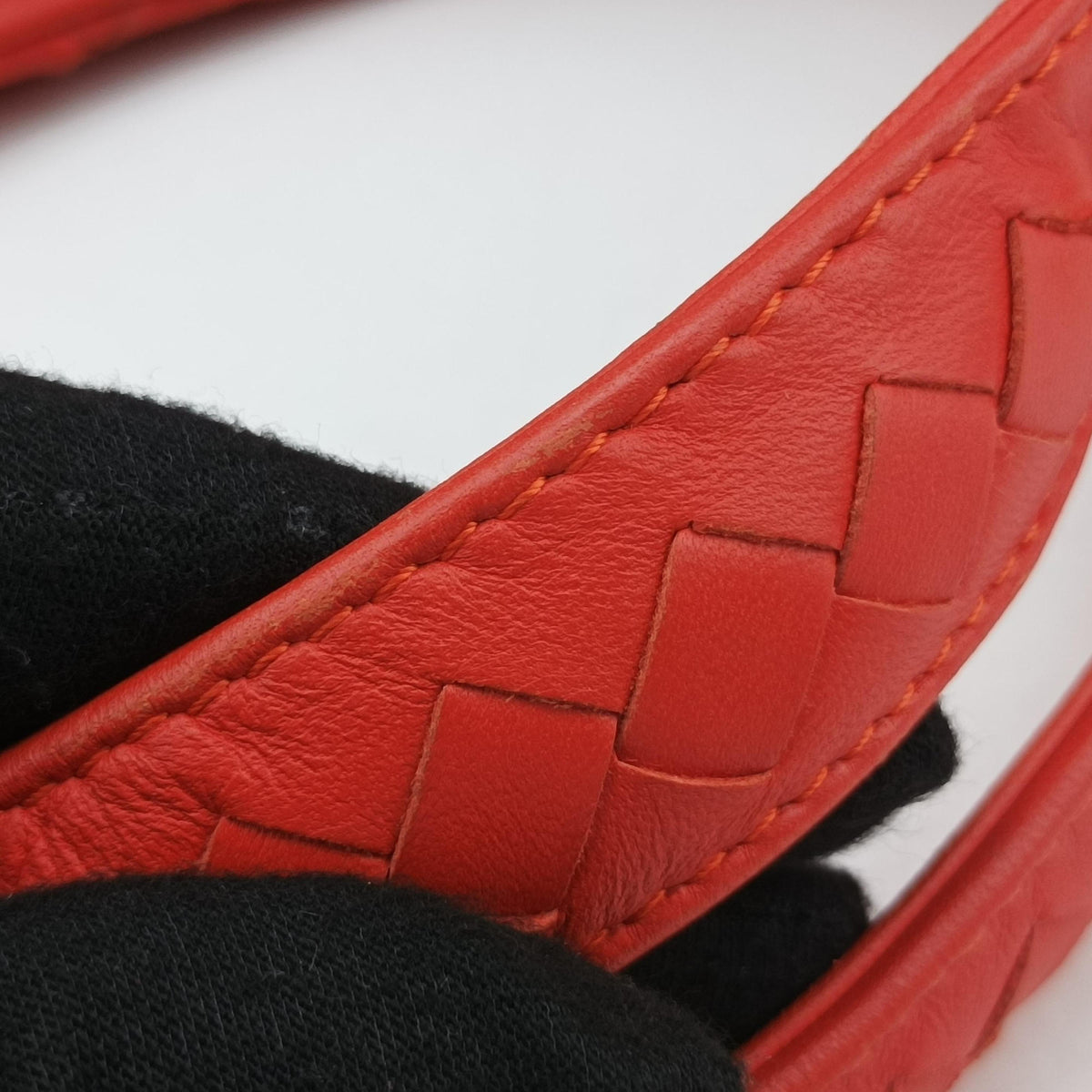 Pre-owned Bottega Veneta CAMPANA Intrecciato Orange lambskin  handbag | stylenewstar
