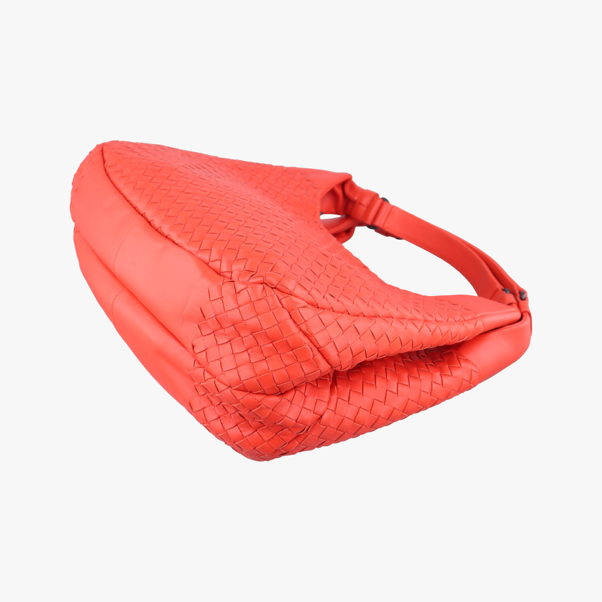 Pre-owned Bottega Veneta CAMPANA Intrecciato Orange lambskin  handbag | stylenewstar