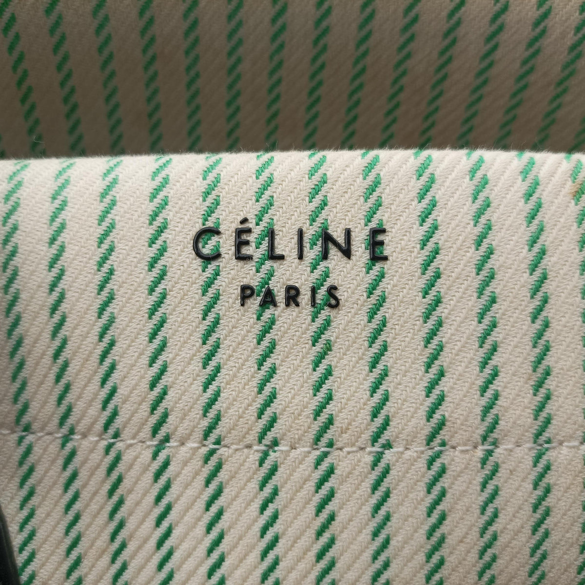 Pre-owned Celine Luggage Square Phantom ivory×Black Canvas×leather  handbag | stylenewstar