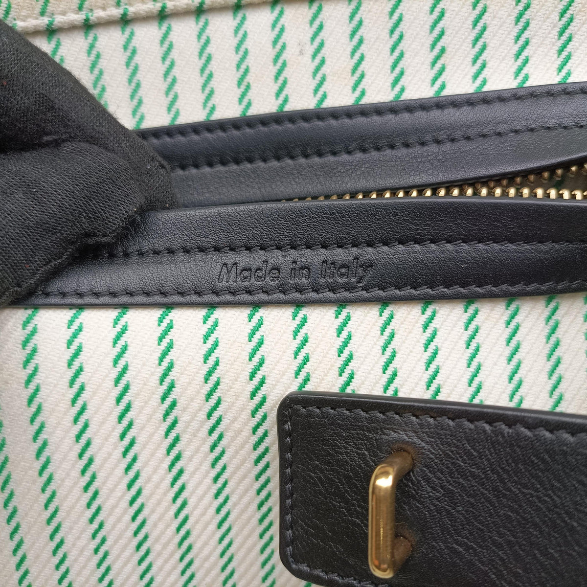 Pre-owned Celine Luggage Square Phantom ivory×Black Canvas×leather  handbag | stylenewstar