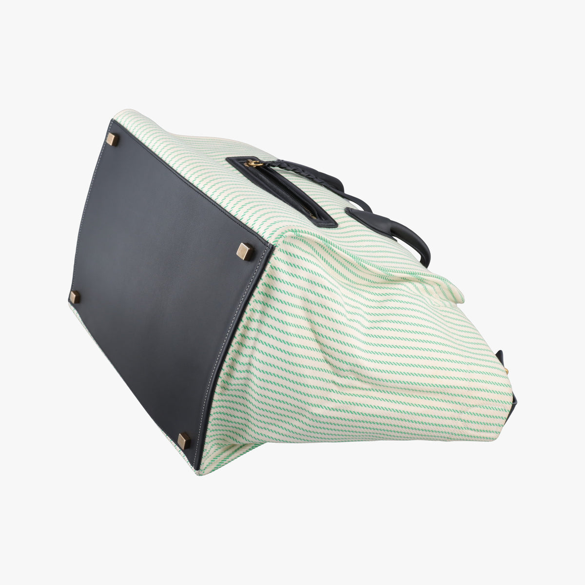Pre-owned Celine Luggage Square Phantom ivory×Black Canvas×leather  handbag | stylenewstar