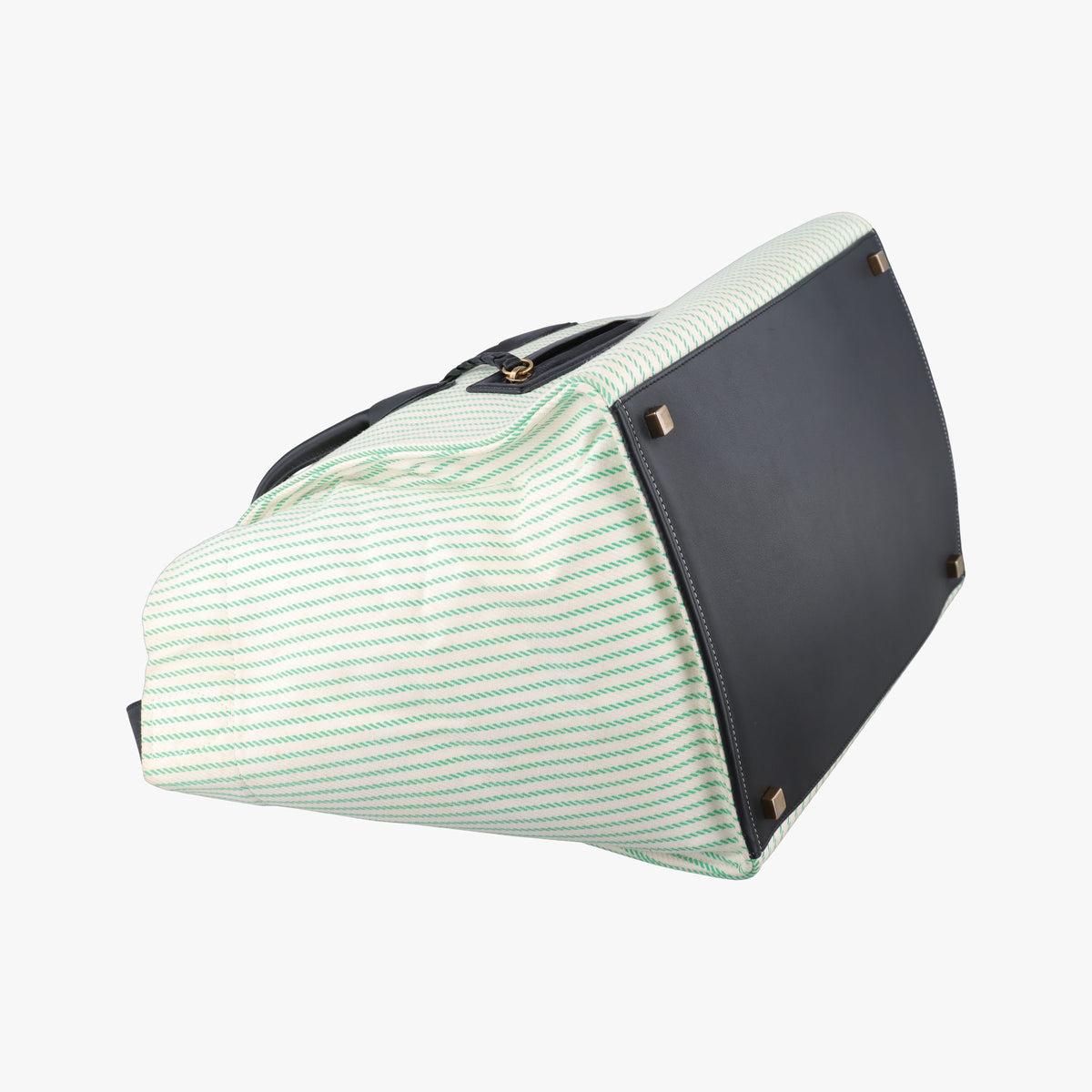 Pre-owned Celine Luggage Square Phantom ivory×Black Canvas×leather  handbag | stylenewstar