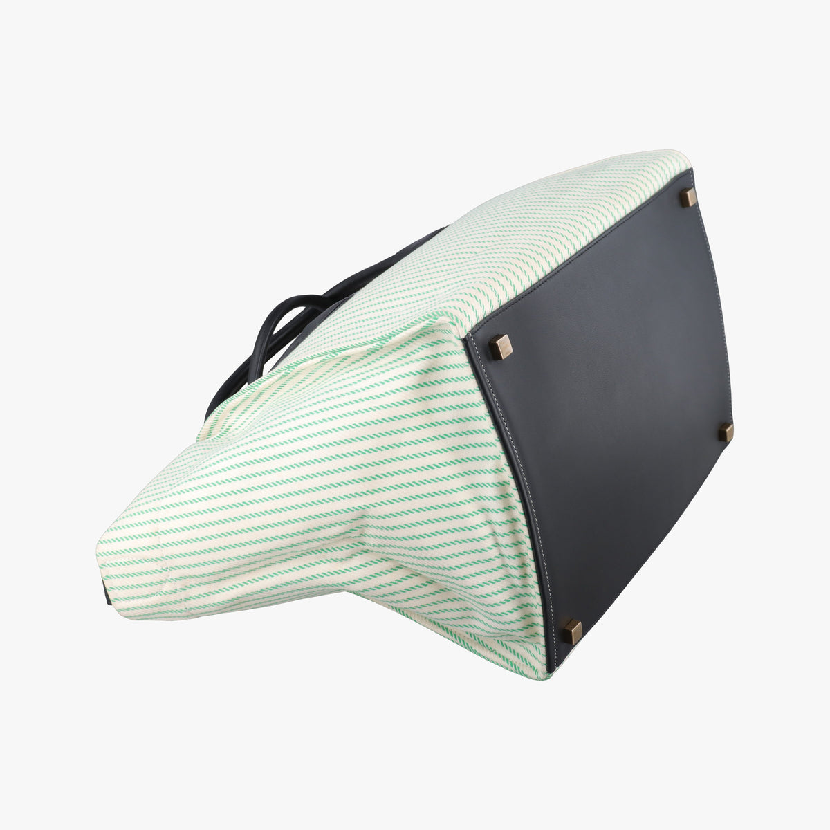Pre-owned Celine Luggage Square Phantom ivory×Black Canvas×leather  handbag | stylenewstar