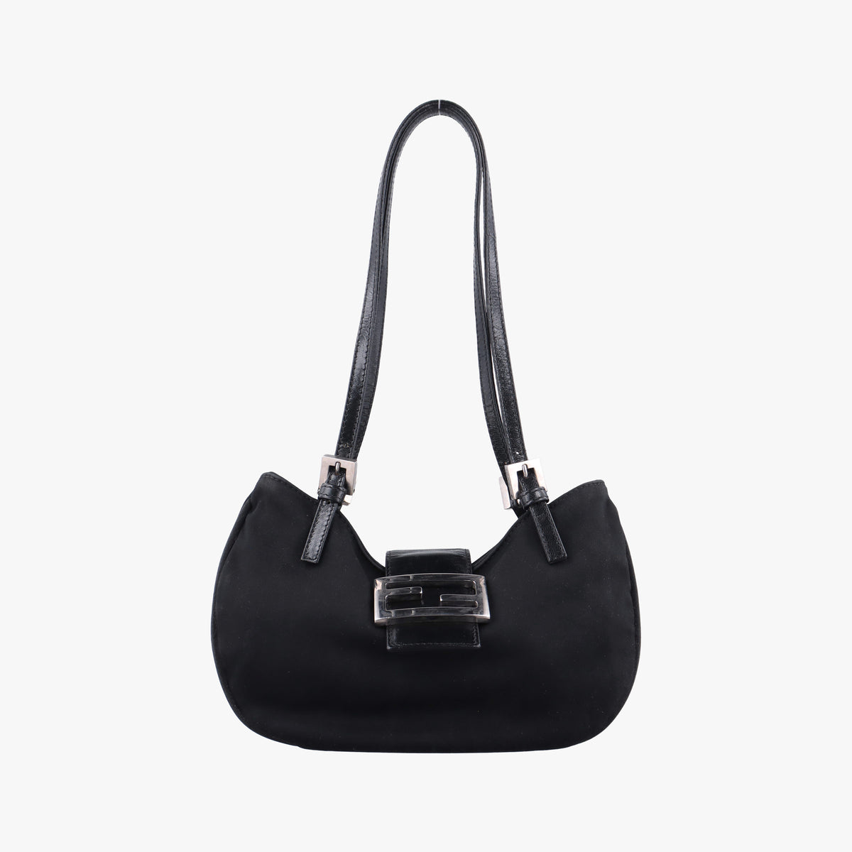 Vintage Fendi croissants Black cloth 26724 shoulderbag | stylenewstar