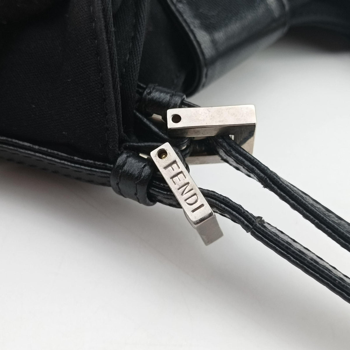 Vintage Fendi croissants Black cloth 26724 shoulderbag | stylenewstar
