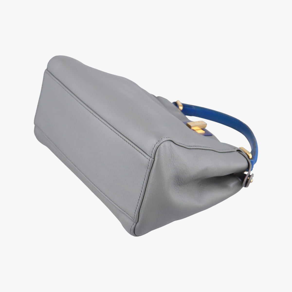 Pre-owned Fendi PEEKABOO Blue×Gray Leather 8BN244 shoulderbag | stylenewstar