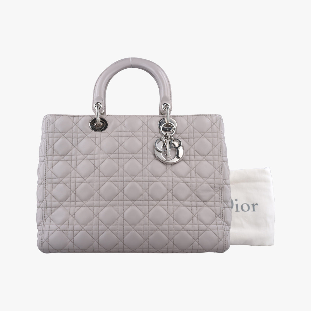 Vintage Christian Dior Lady Dior Grey lambskin  handbag | stylenewstar
