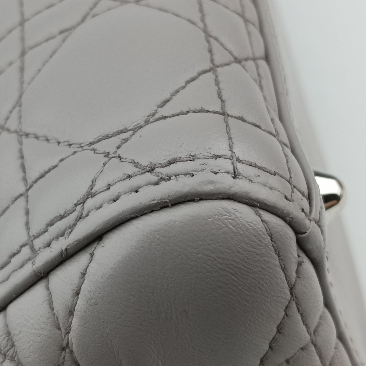 Vintage Christian Dior Lady Dior Grey lambskin  handbag | stylenewstar