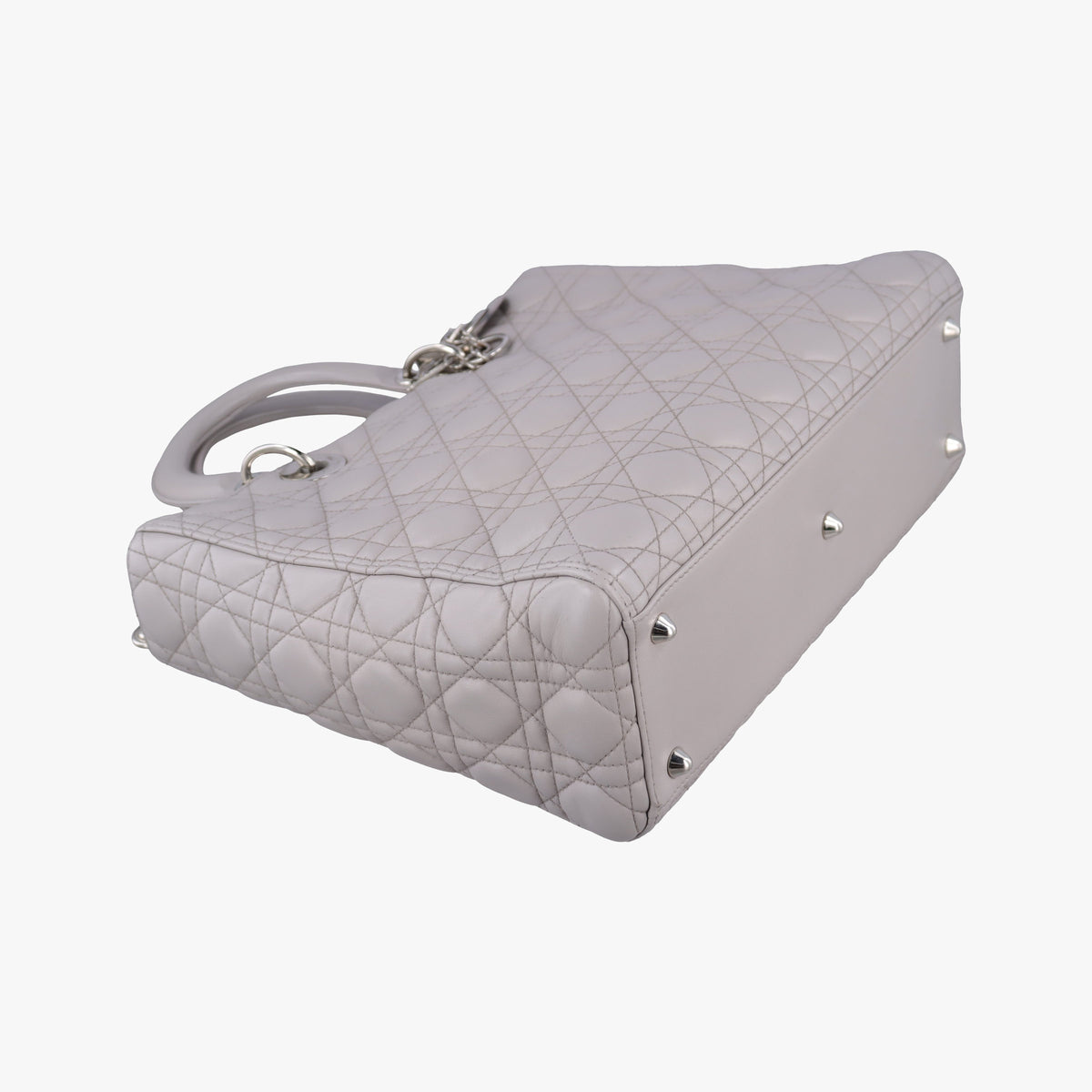 Vintage Christian Dior Lady Dior Grey lambskin  handbag | stylenewstar