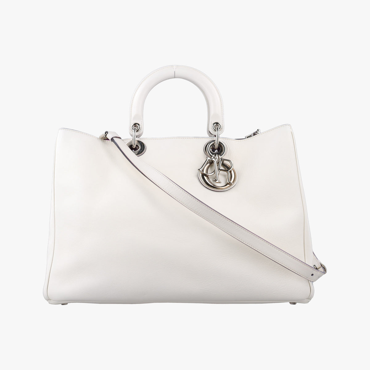 Vintage Christian Dior Diorissimo White Leather  shoulderbag | stylenewstar