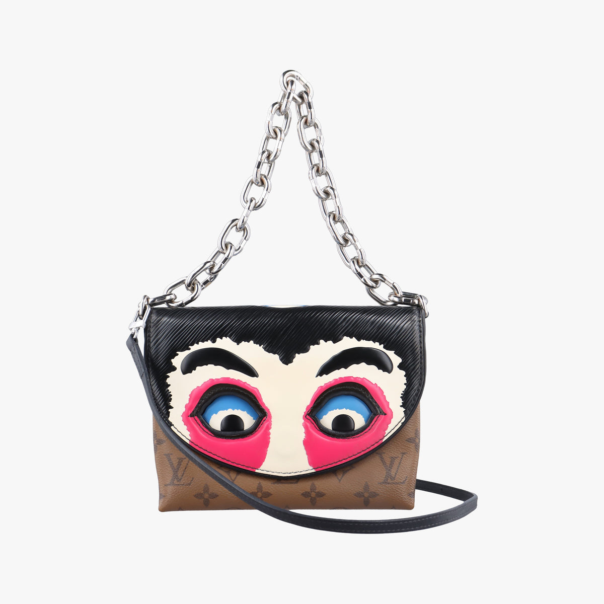 Secondhand Louis Vuitton Pochette Kabuki Mask Brown×MARRON×FUCHSIA Monogram Reverse×Epi M43495 shoulderbag | stylenewstar