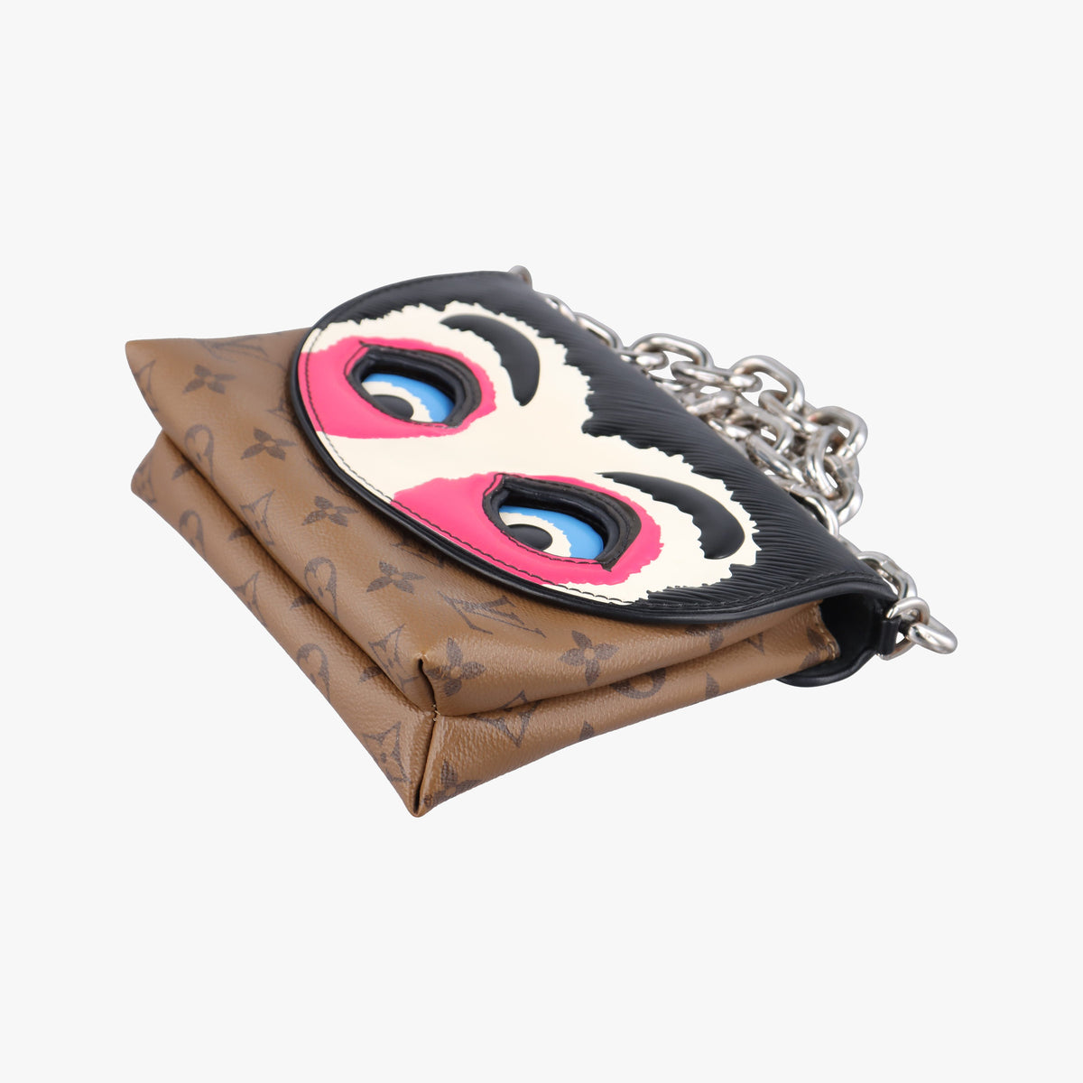 Secondhand Louis Vuitton Pochette Kabuki Mask Brown×MARRON×FUCHSIA Monogram Reverse×Epi M43495 shoulderbag | stylenewstar