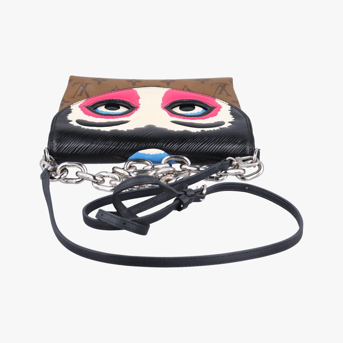 Secondhand Louis Vuitton Pochette Kabuki Mask Brown×MARRON×FUCHSIA Monogram Reverse×Epi M43495 shoulderbag | stylenewstar
