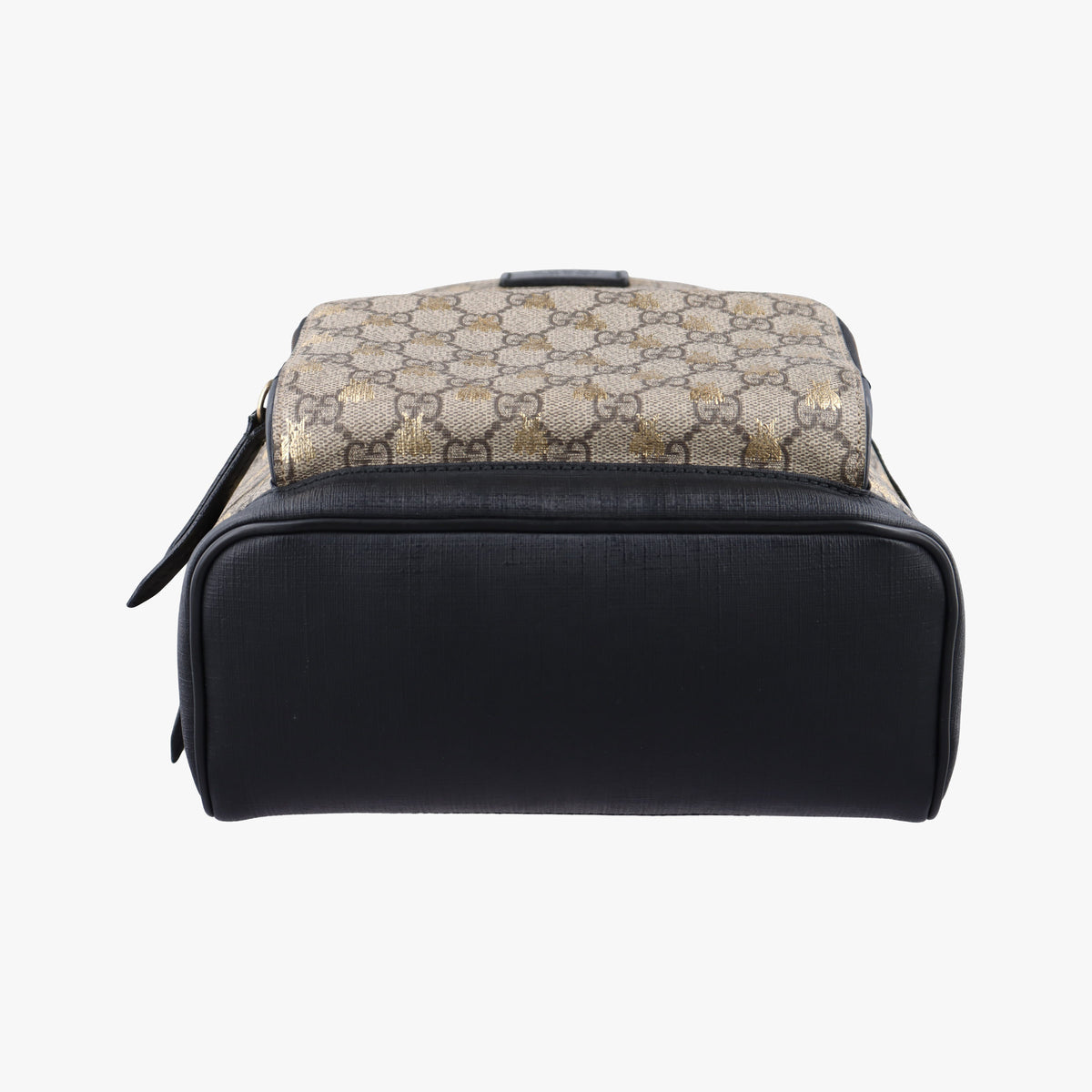 Pre-owned Gucci Bee GG Supreme beige×black PVC coated canvas×leather 427042 backpack/rucksack | stylenewstar