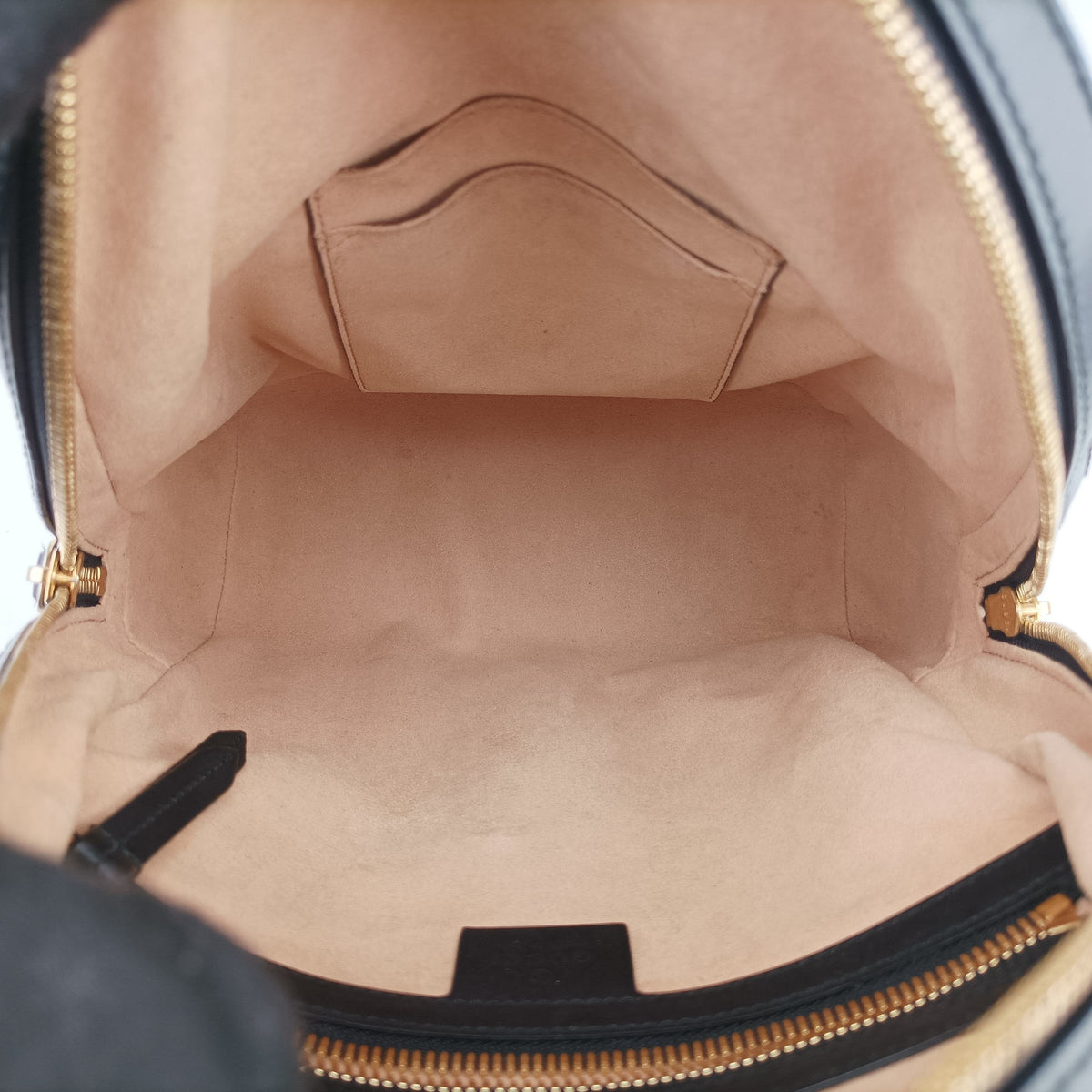 Pre-owned Gucci Bee GG Supreme beige×black PVC coated canvas×leather 427042 backpack/rucksack | stylenewstar