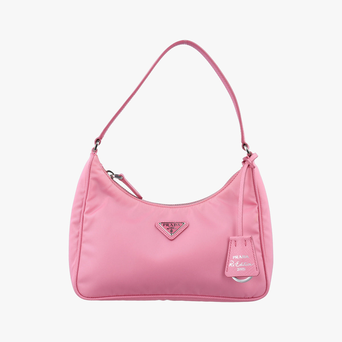 Pre-owned Prada Re-Edition 2005 Hobo Pink Nylon×leather 1NE515 handbag | stylenewstar