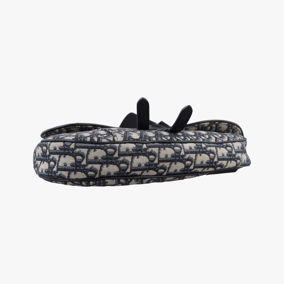 Secondhand Christian Dior saddle Navy Jacquard×Leather  crossbodybag | stylenewstar