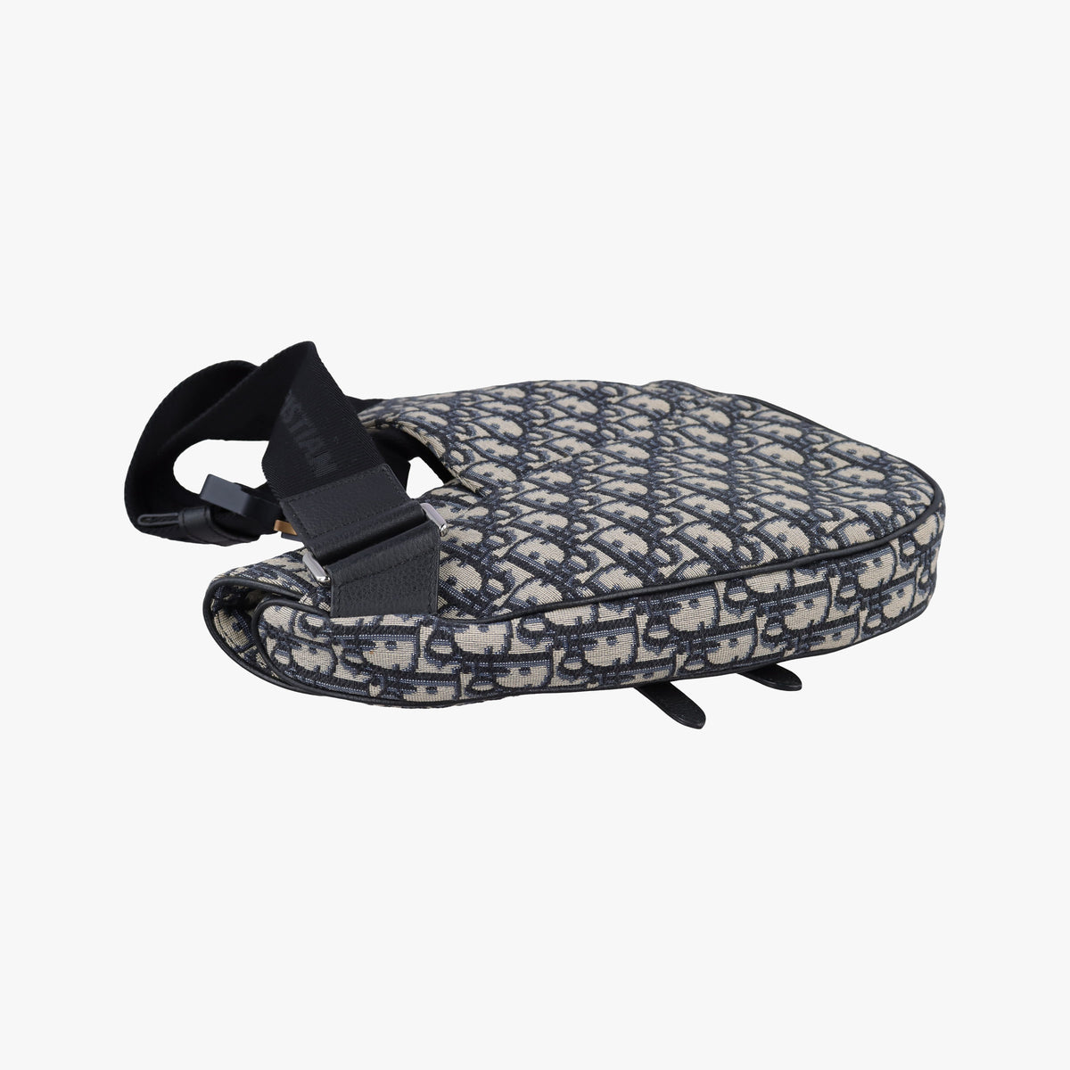 Secondhand Christian Dior saddle Navy Jacquard×Leather  crossbodybag | stylenewstar