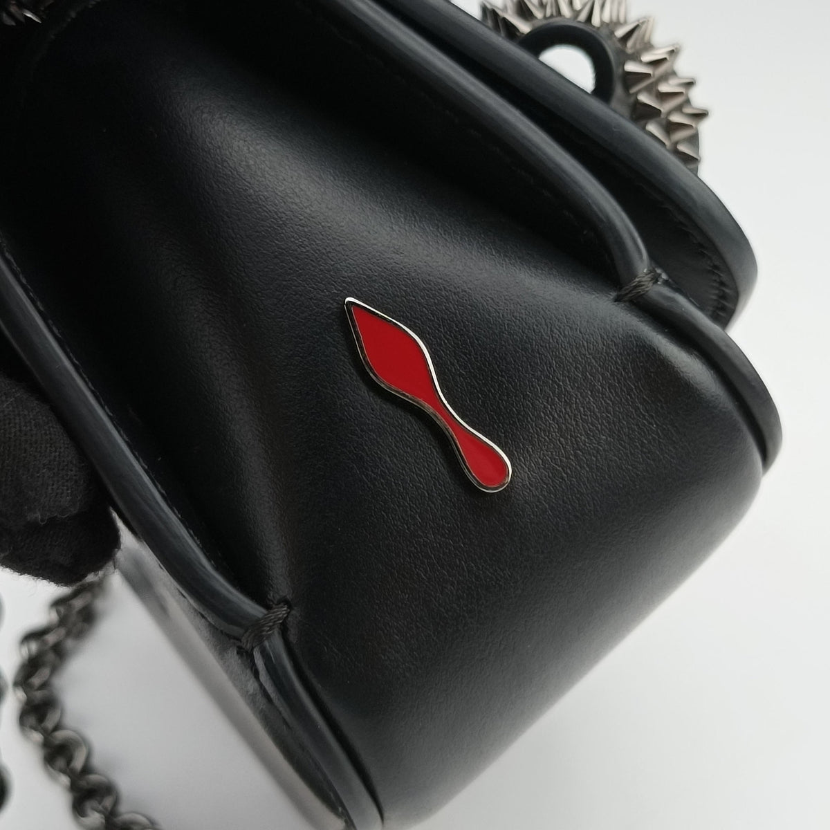 Vintage Christian Louboutin Night Tudor Spikes Small Sweet Charity Black Leather  shoulderbag | stylenewstar