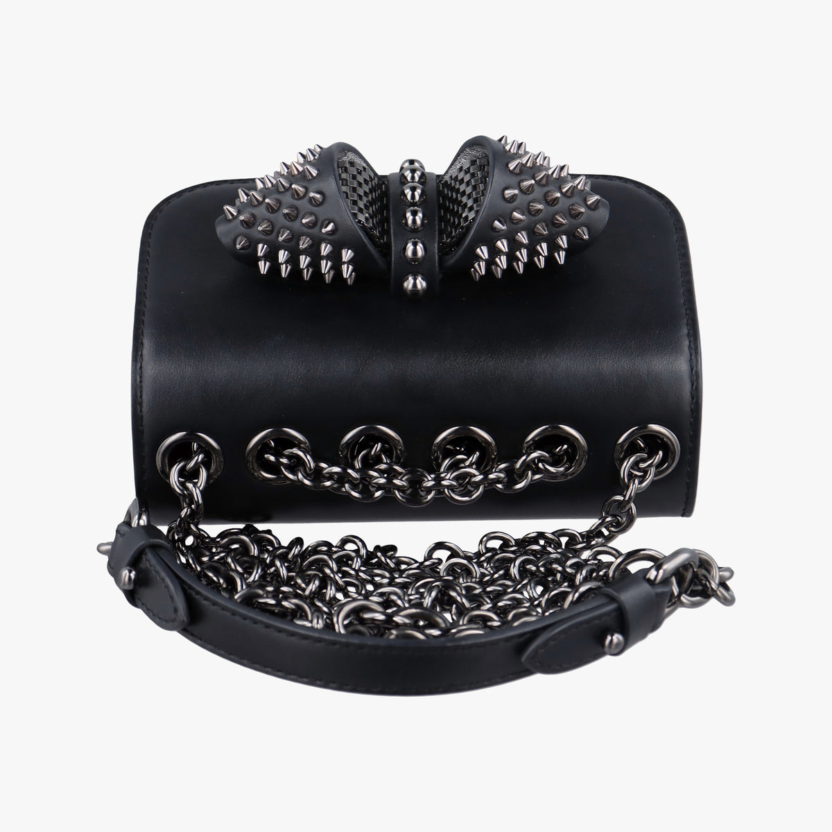 Vintage Christian Louboutin Night Tudor Spikes Small Sweet Charity Black Leather  shoulderbag | stylenewstar