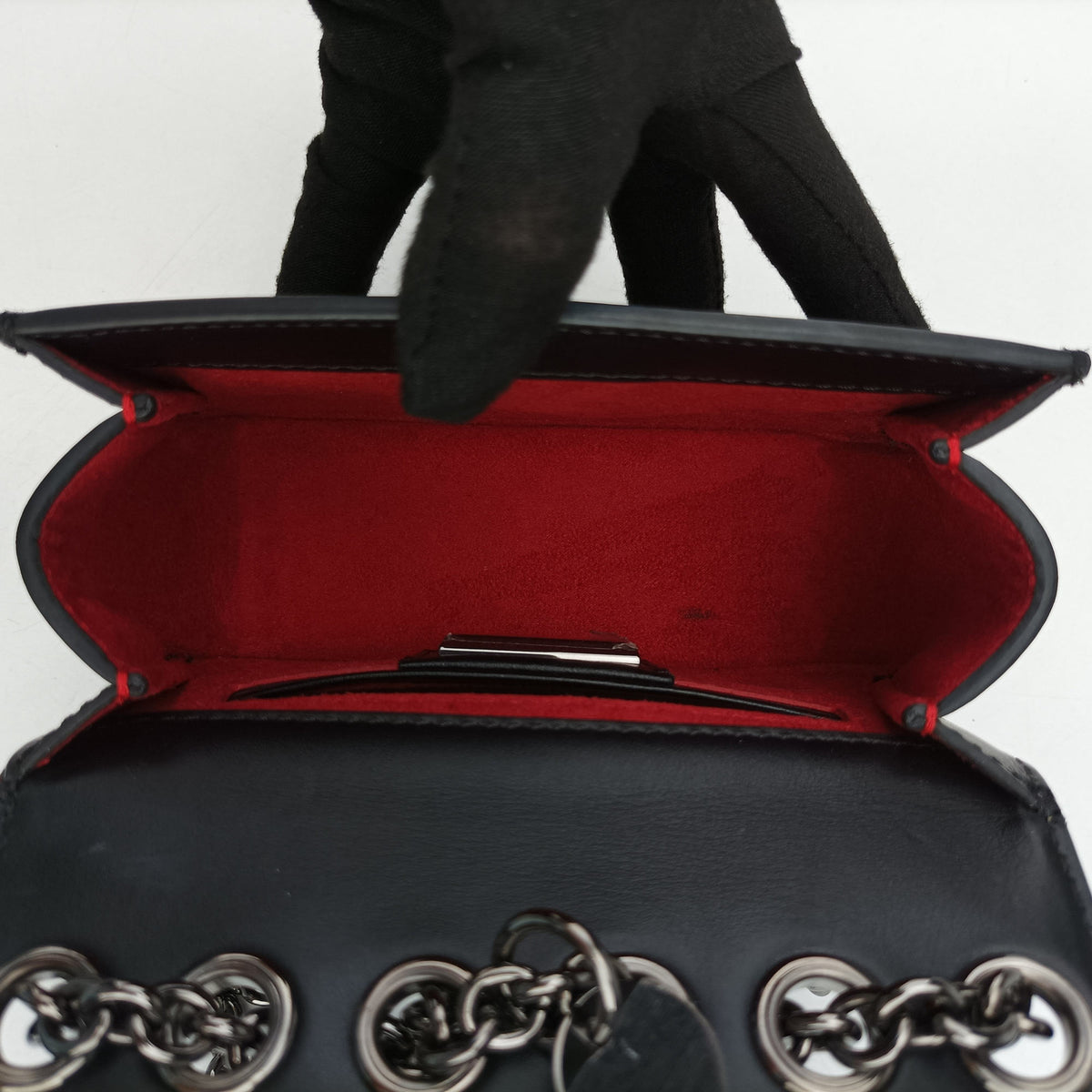 Vintage Christian Louboutin Night Tudor Spikes Small Sweet Charity Black Leather  shoulderbag | stylenewstar