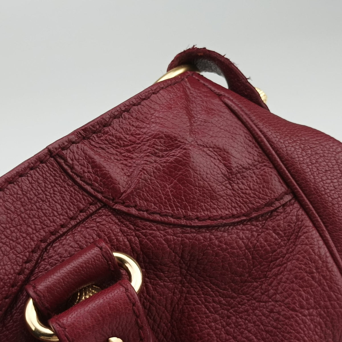 Pre-owned Balenciaga The First Burgundy lambskin  shoulderbag | stylenewstar