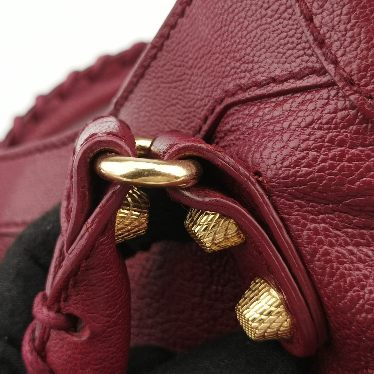 Pre-owned Balenciaga The First Burgundy lambskin  shoulderbag | stylenewstar