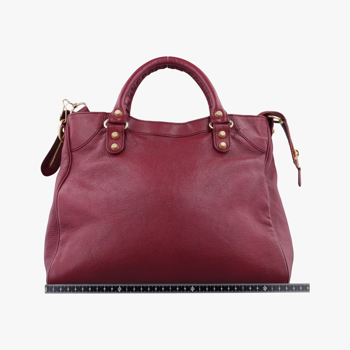 Pre-owned Balenciaga The First Burgundy lambskin  shoulderbag | stylenewstar
