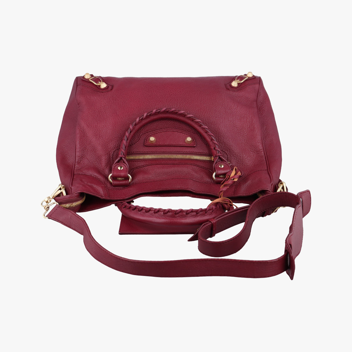 Pre-owned Balenciaga The First Burgundy lambskin  shoulderbag | stylenewstar