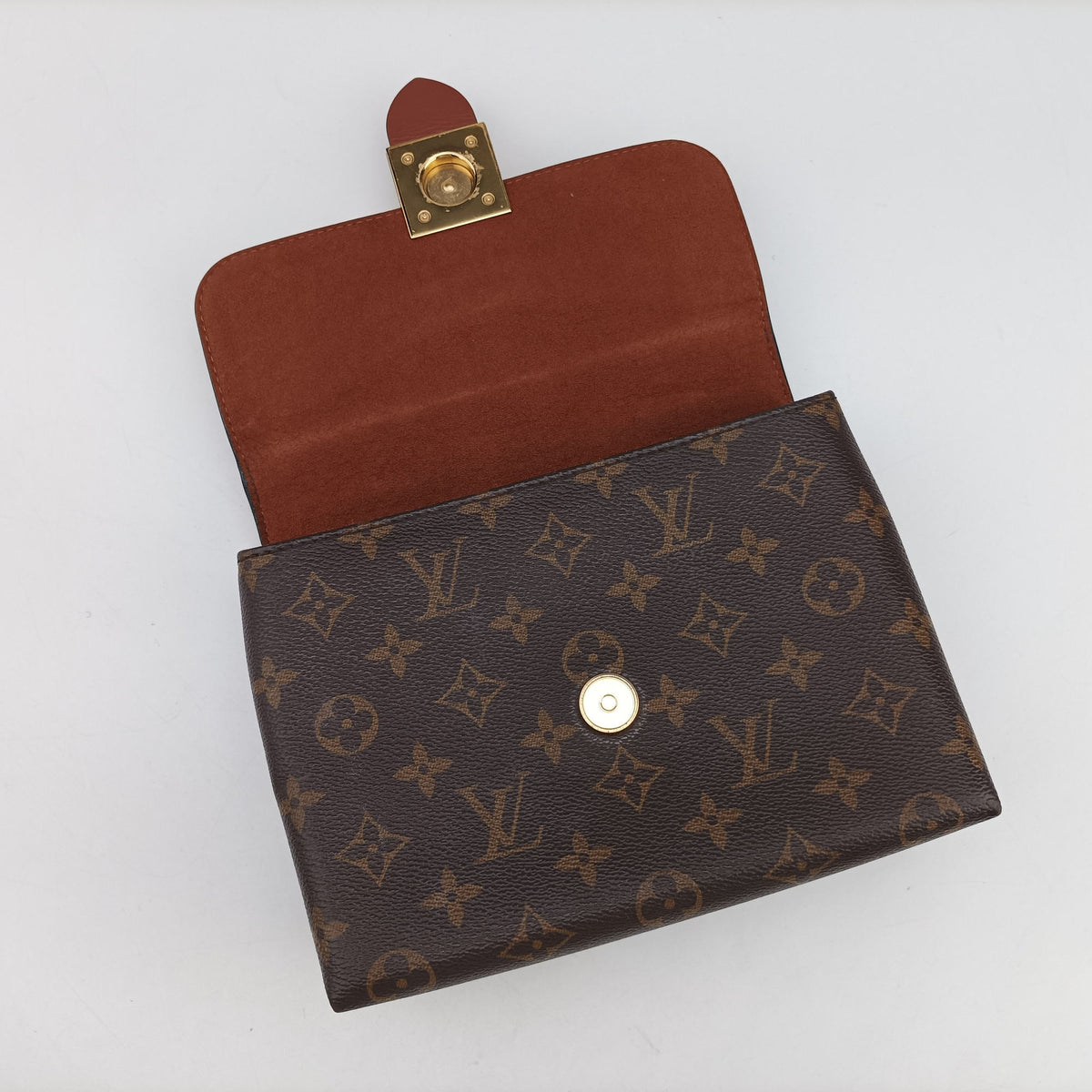 Pre-owned Louis Vuitton Locky BB Monogram/Brown×Brown Monogram canvas×calf leather M44654 handbag | stylenewstar