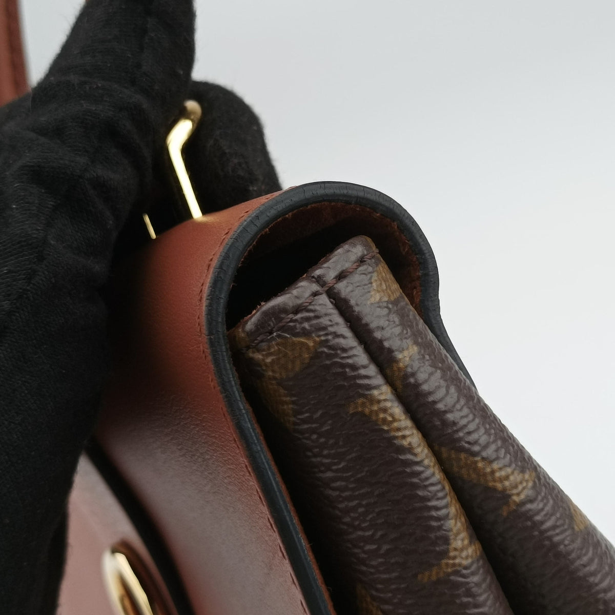 Pre-owned Louis Vuitton Locky BB Monogram/Brown×Brown Monogram canvas×calf leather M44654 handbag | stylenewstar