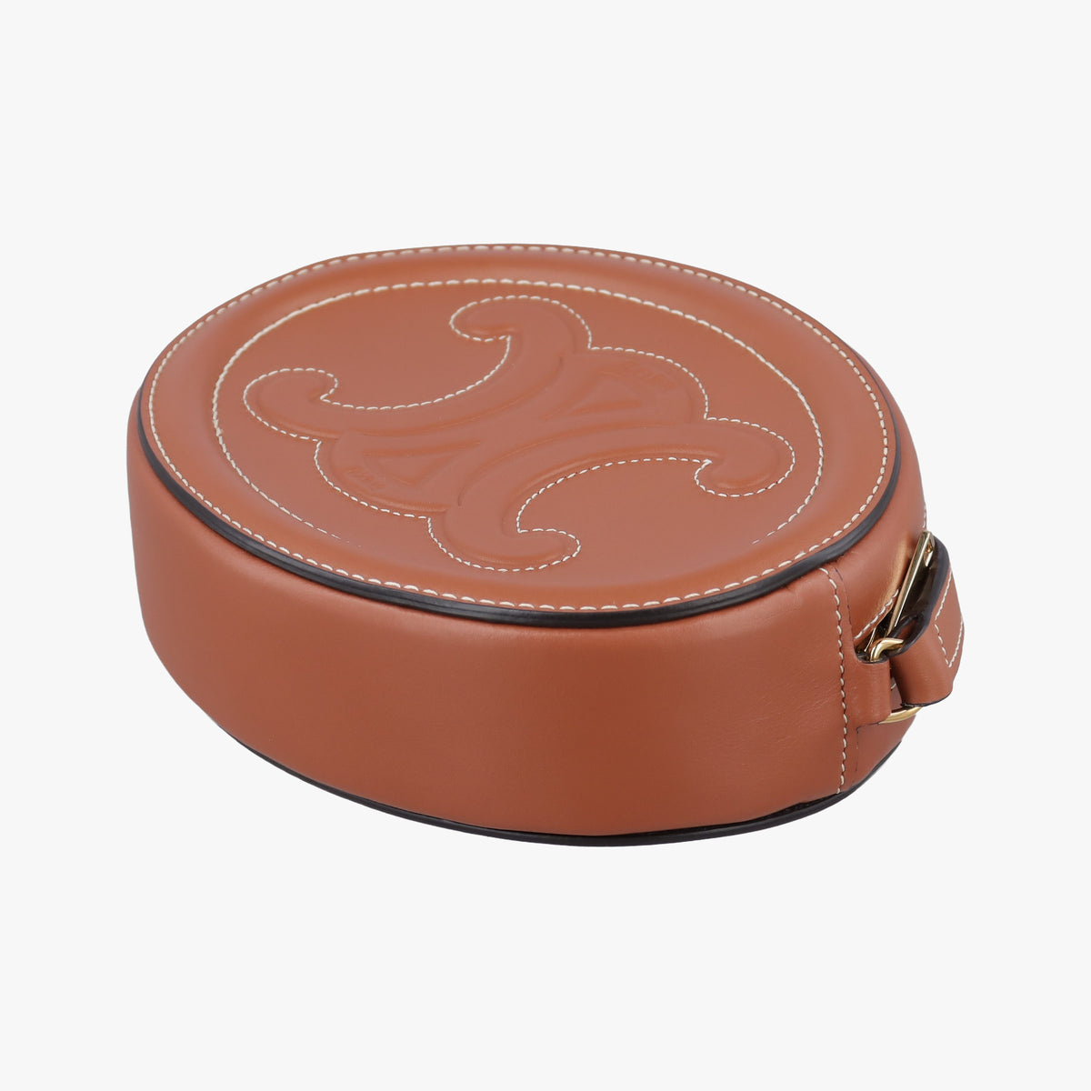 Secondhand Celine Oval Purse Cuir Triomphe Brown Leather  shoulderbag | stylenewstar
