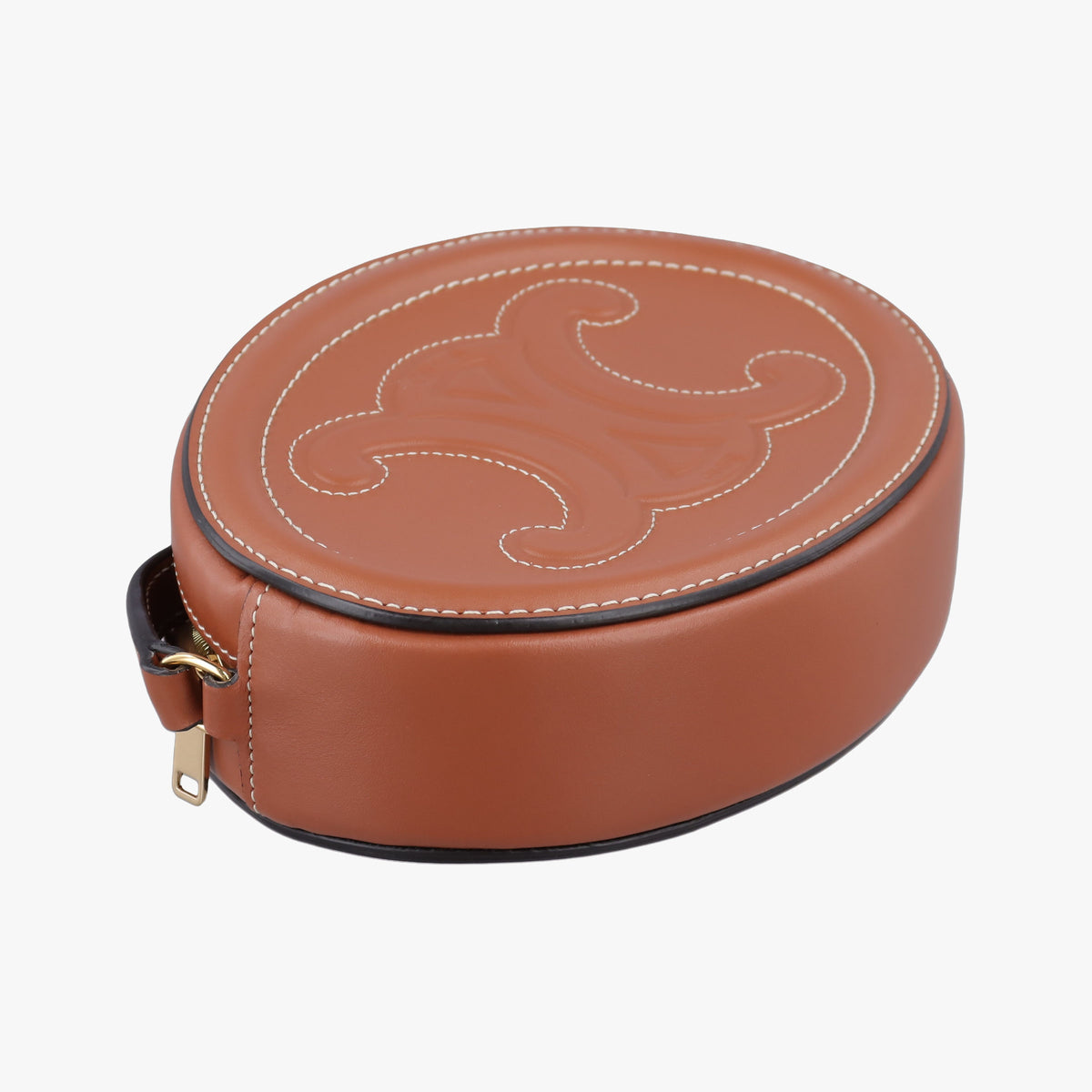 Secondhand Celine Oval Purse Cuir Triomphe Brown Leather  shoulderbag | stylenewstar