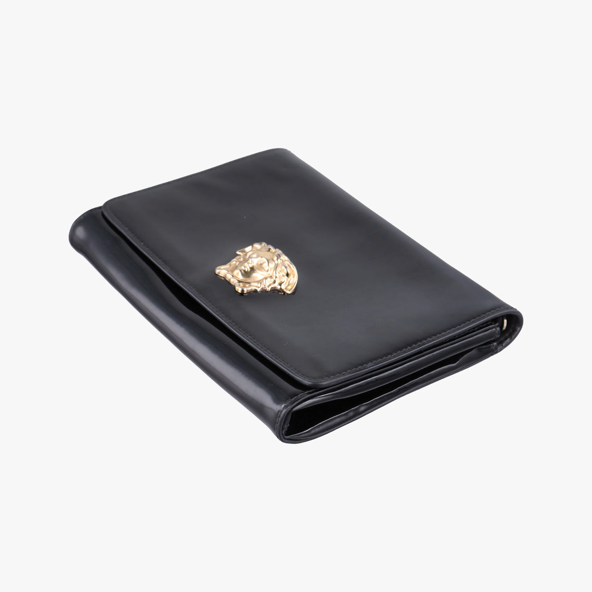Secondhand VERSACE La Medusa Black Enamel  clutchbag | stylenewstar