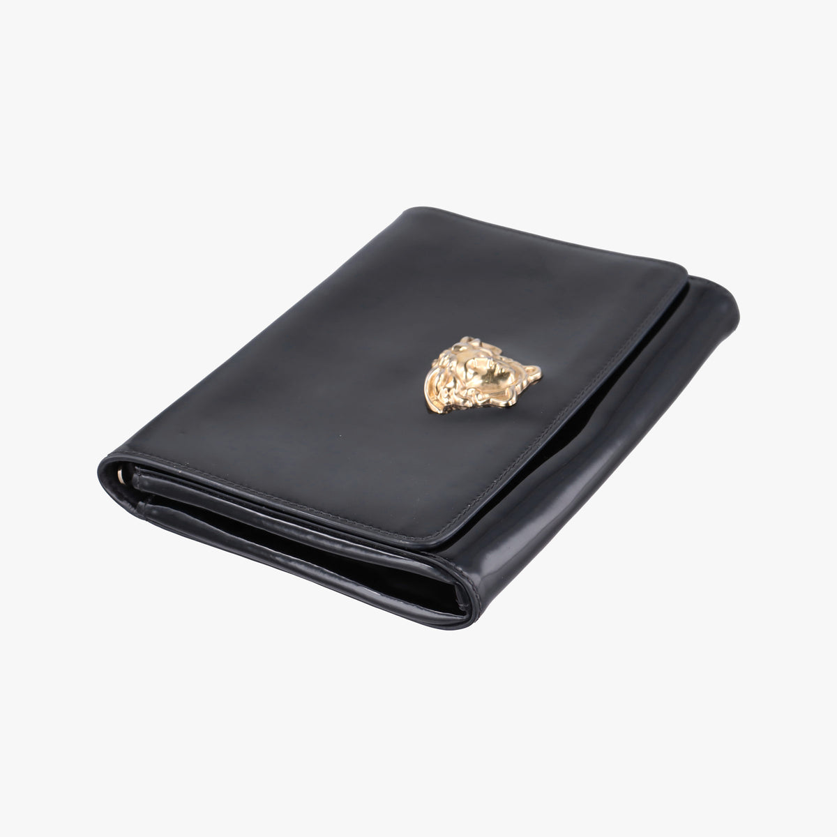 Secondhand VERSACE La Medusa Black Enamel  clutchbag | stylenewstar