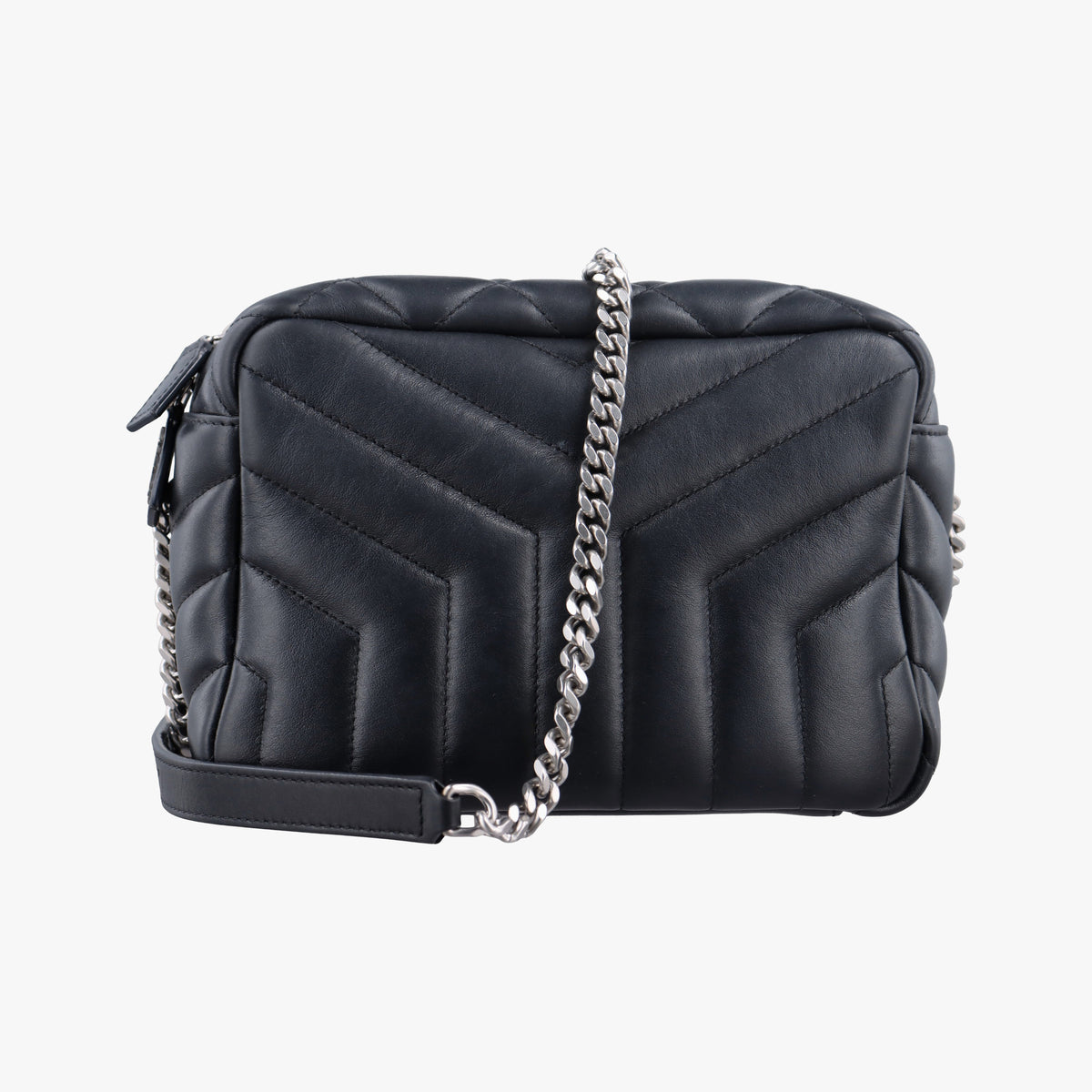 Pre-owned Yves Saint Laurent LOULOU Black Leather 454317 shoulderbag | stylenewstar