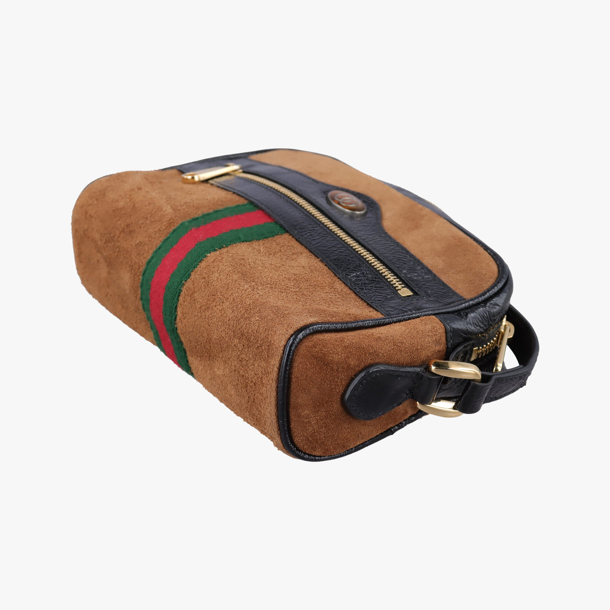 Pre-owned Gucci Ophidia Brown×black Suede×leather 573321 shoulderbag | stylenewstar