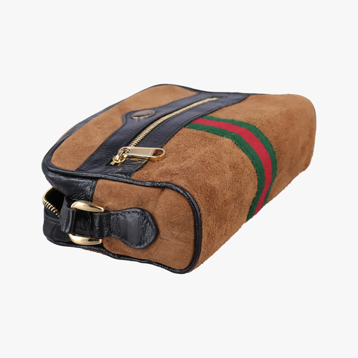 Pre-owned Gucci Ophidia Brown×black Suede×leather 573321 shoulderbag | stylenewstar