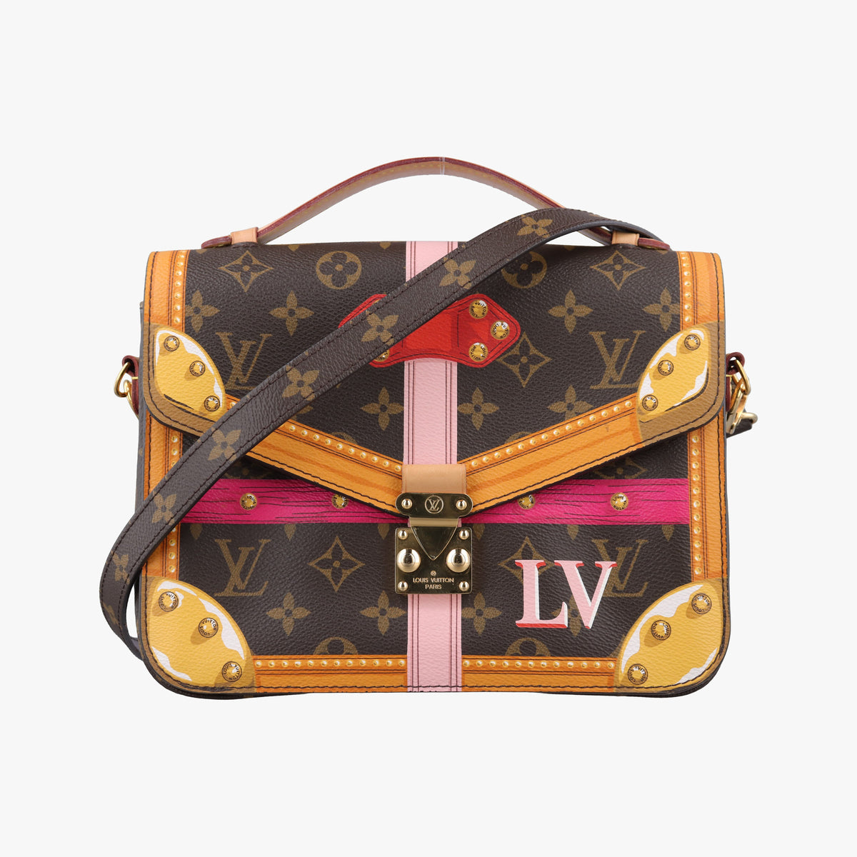 Pre-owned Louis Vuitton Summer Trunk Pochette Metis brown×multi Monogram Canvas M43628 shoulderbag | stylenewstar