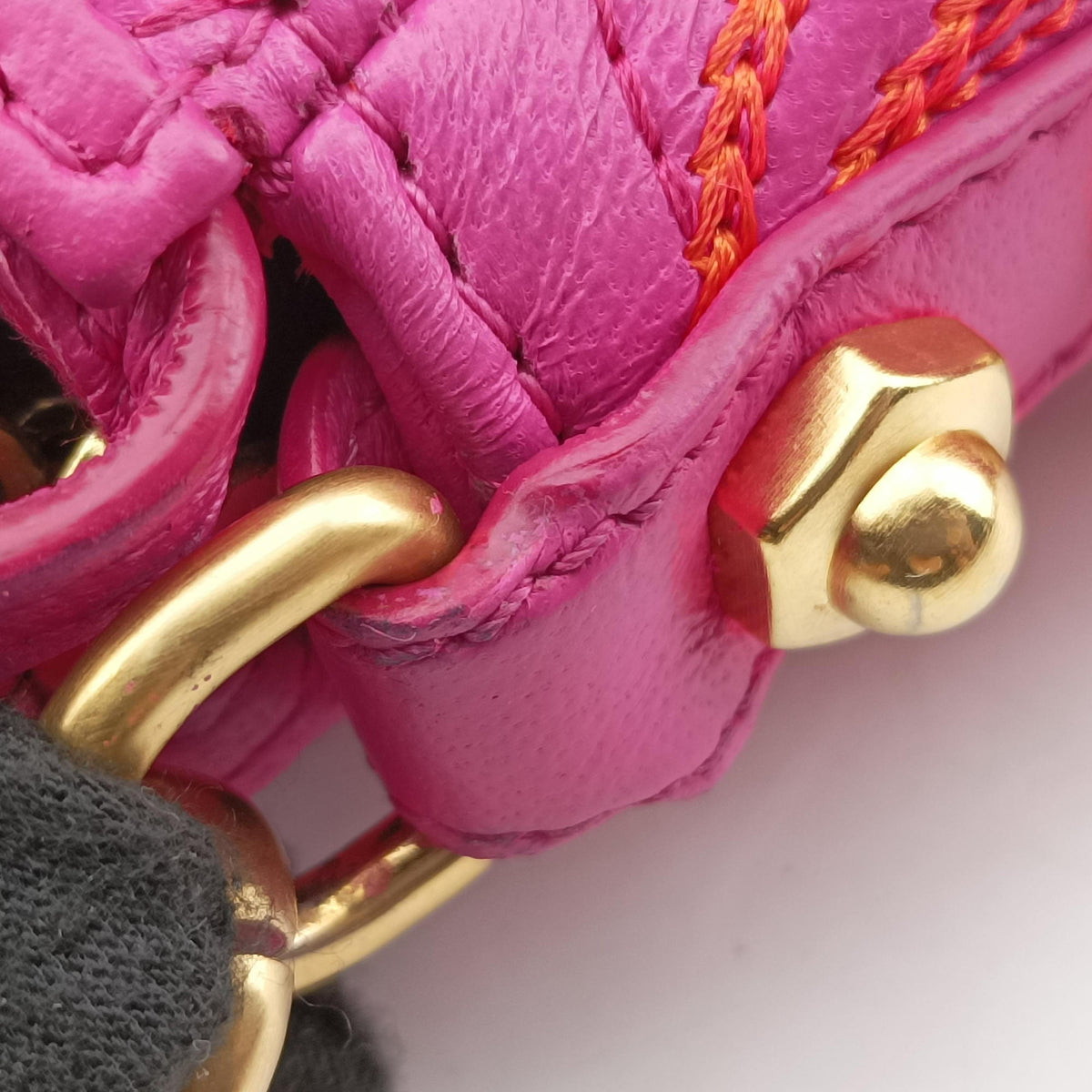 Pre-owned VERSACE Barocco Quilted Vanitas Pink Leather  shoulderbag | stylenewstar