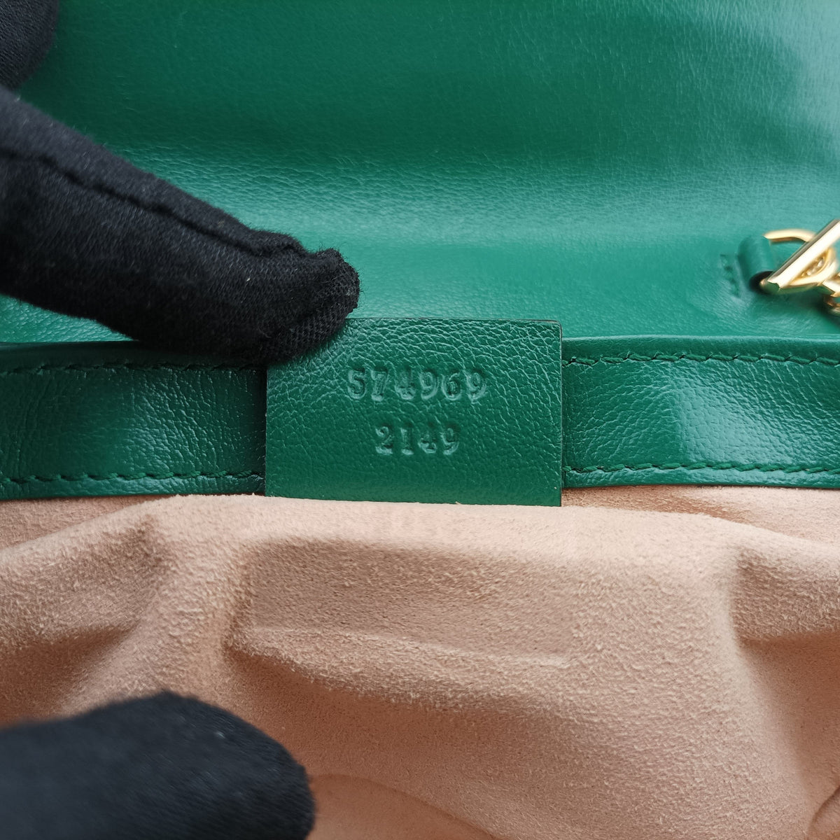 Pre-owned Gucci GG Marmont Green Leather 574969 shoulderbag | stylenewstar